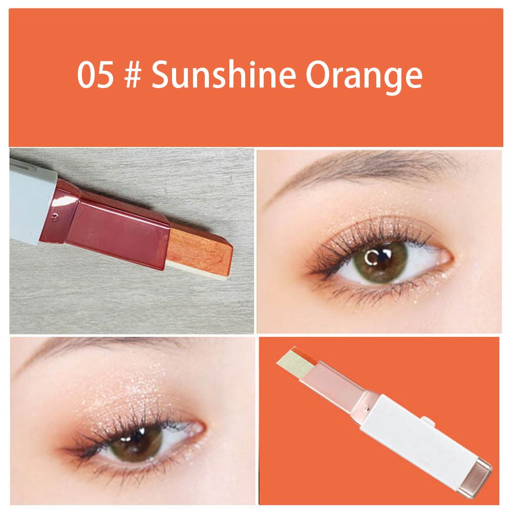 Clearance Sale Double color eye shadow pumpkin earth color matte gold glitter eye shadow plate student waterproof