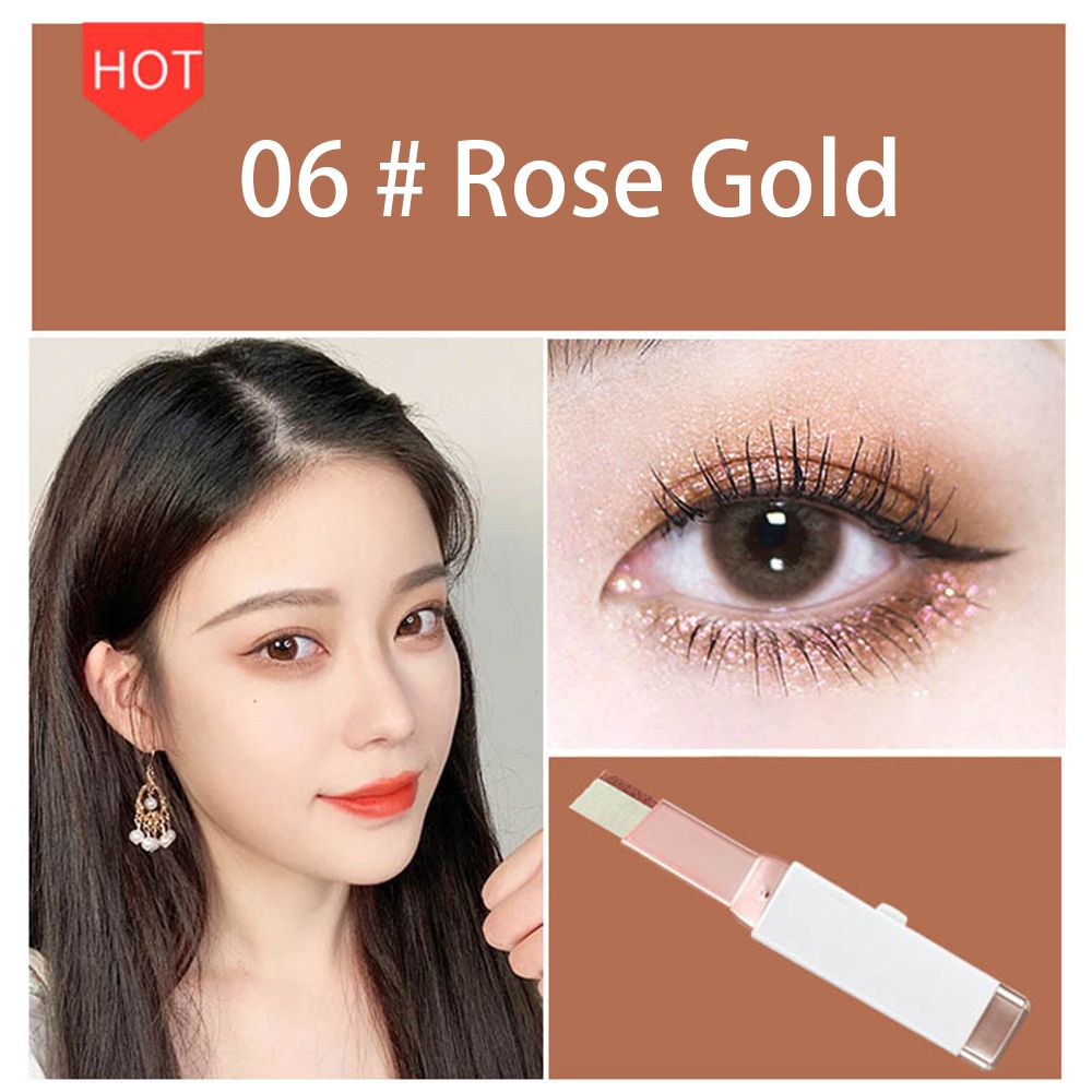 Clearance Sale Double color eye shadow pumpkin earth color matte gold glitter eye shadow plate student waterproof