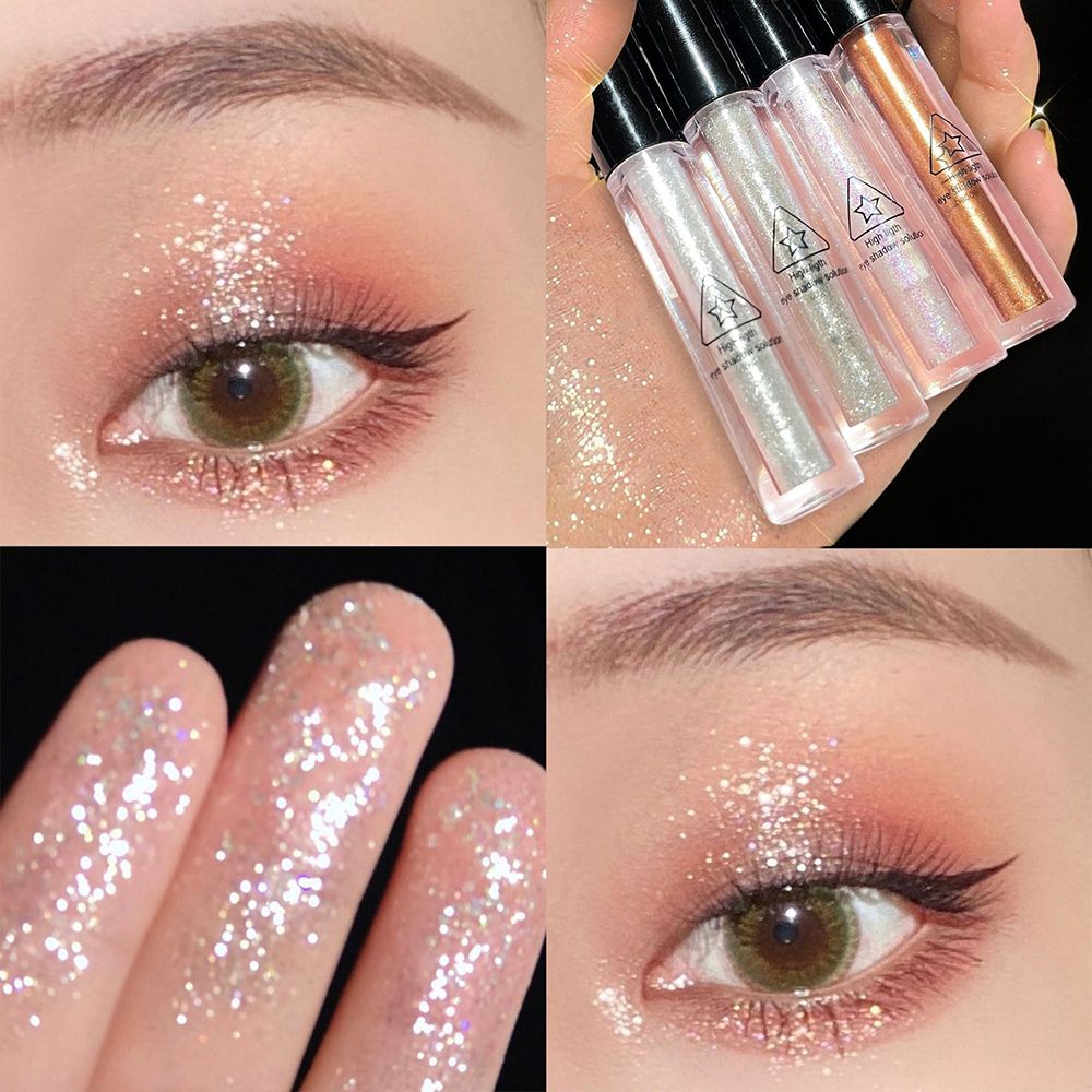 Clearance Sale One tear Liquid Eyeshadow Glitter Glitter Highlighter Liquid Waterproof Pearlescent Brightening Sleeper Silkworm Eyeshadow tray