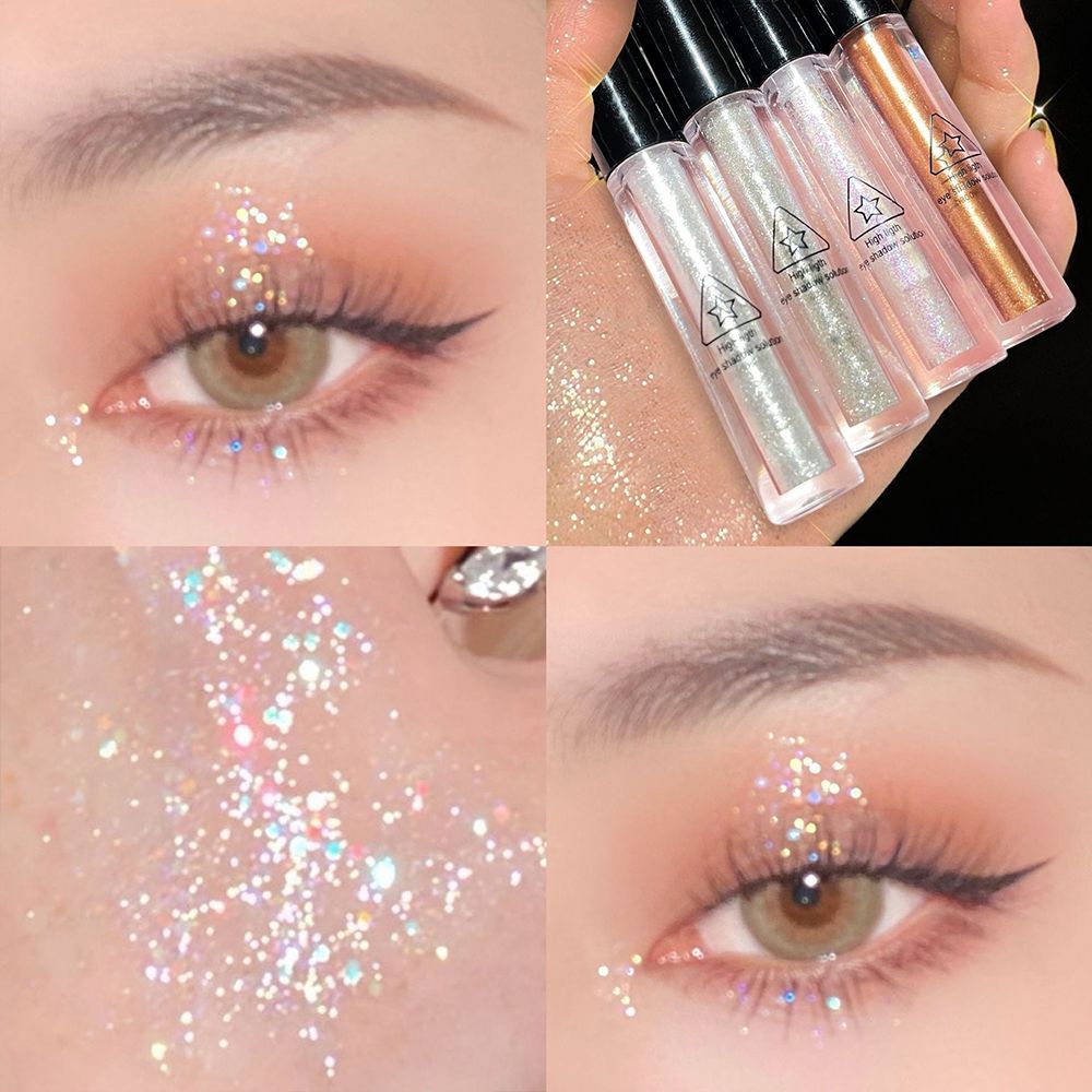 Clearance Sale One tear Liquid Eyeshadow Glitter Glitter Highlighter Liquid Waterproof Pearlescent Brightening Sleeper Silkworm Eyeshadow tray