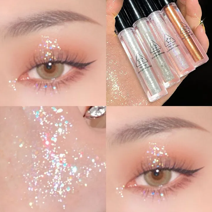 Clearance Sale One tear Liquid Eyeshadow Glitter Glitter Highlighter Liquid Waterproof Pearlescent Brightening Sleeper Silkworm Eyeshadow tray