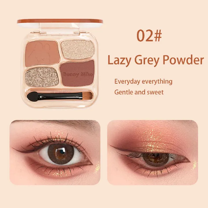 Clearance Sale Rabbit Witch Sweet Fun Party eye shadow quad Pearlescent Matte Large Ground color eye shadow Plate Student Fair Price Makeup