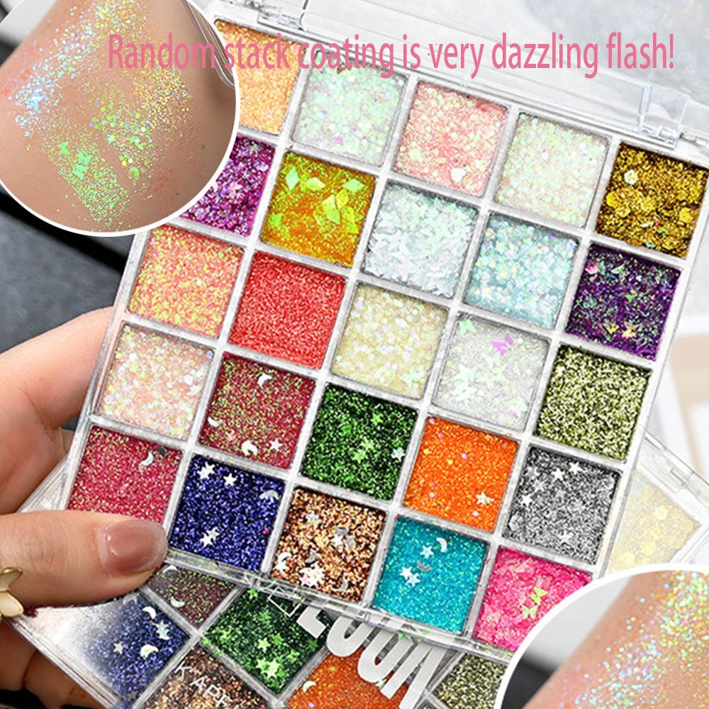 Clearance Sale Capel 25 color mermaid sequins eye shadow explodes shiny transparent earth color pearlescent matte student stage makeup
