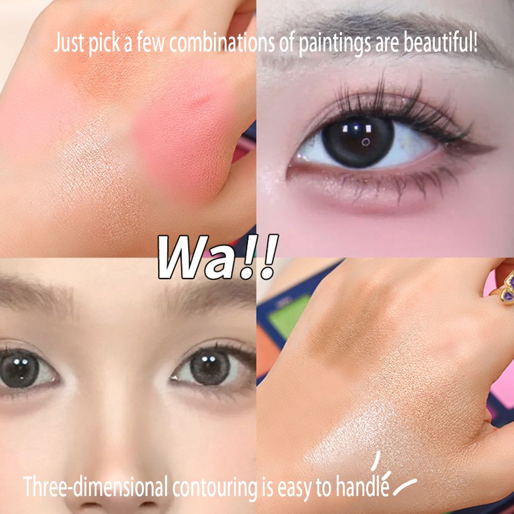 Clearance Sale 68 color eye shadow disc cos stage makeup pearlescent color makeup disc high gloss powder blusher eye shadow integrated disc