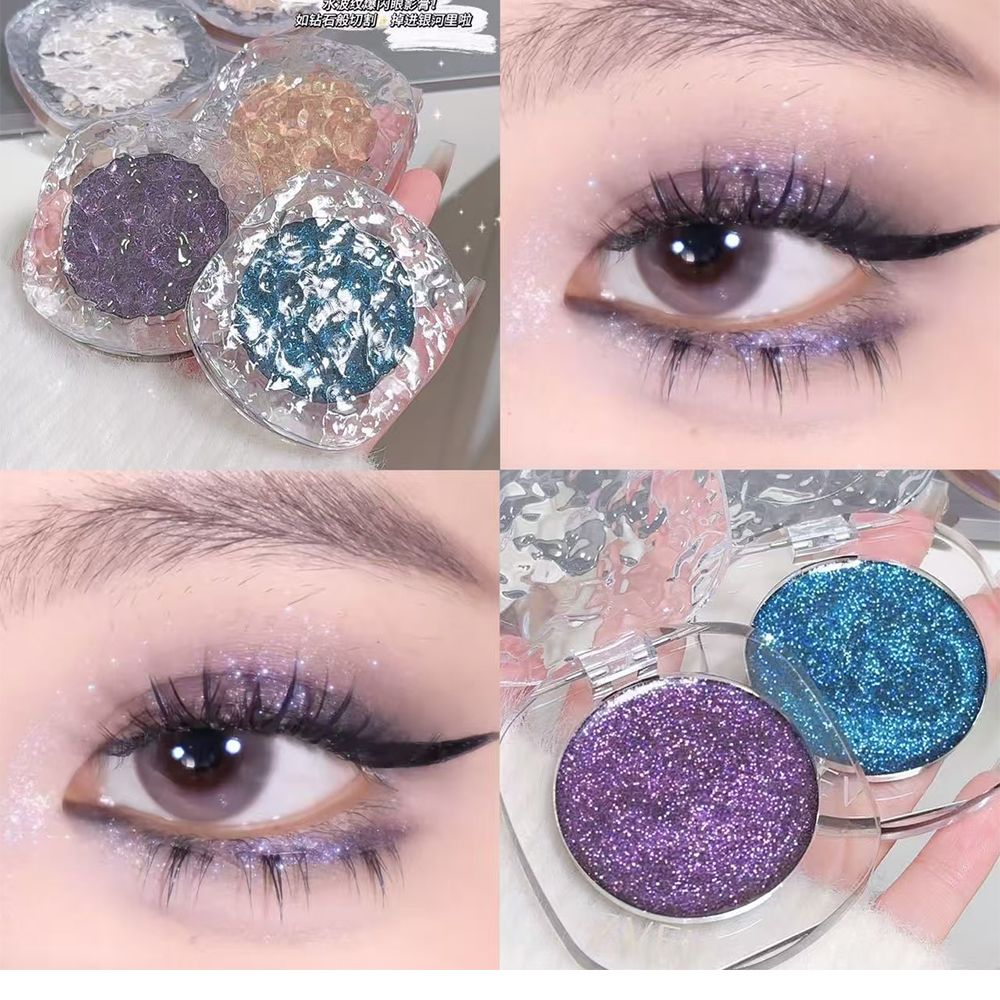 Clearance Sale Single color explosive flash eye shadow plate delicate, clear, shiny, pearly, broken diamond girls' advanced color eye shadow cream