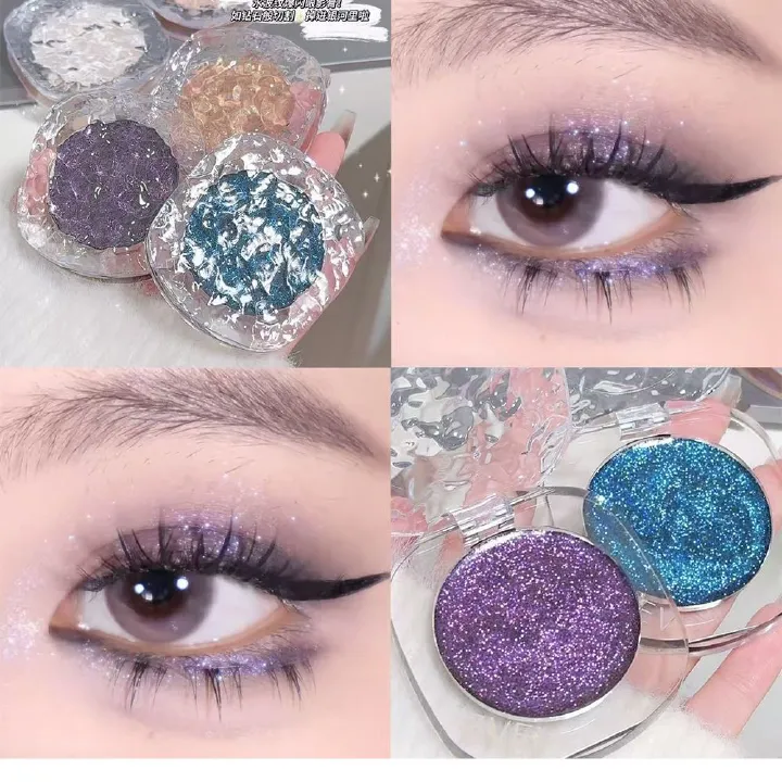 Clearance Sale Single color explosive flash eye shadow plate delicate, clear, shiny, pearly, broken diamond girls' advanced color eye shadow cream