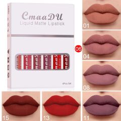 Clearance Sale 6PCS/set lipstick lip gloss set makeup long-lasting liquid lipstick set makeup matte non stick cup lip gloss