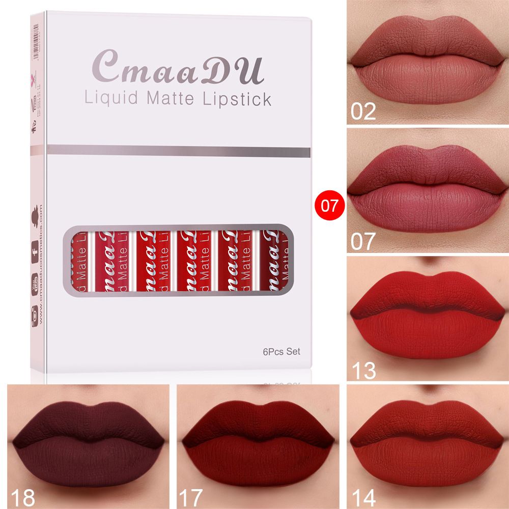 6PCS/set lipstick lip gloss set makeup long-lasting liquid lipstick set makeup matte non stick cup lip gloss