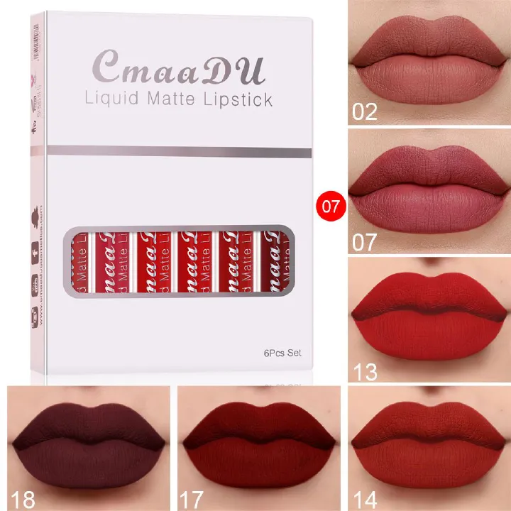 6PCS/set lipstick lip gloss set makeup long-lasting liquid lipstick set makeup matte non stick cup lip gloss