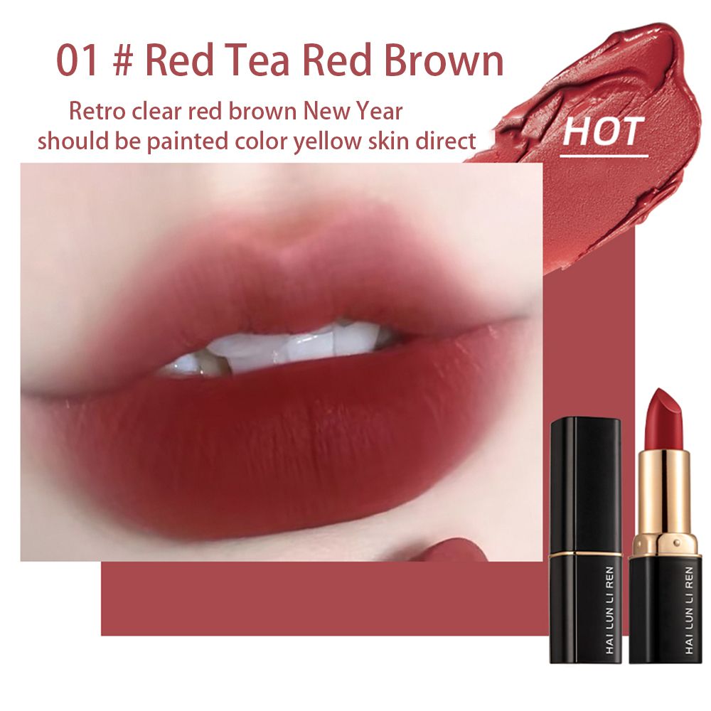 [Today's Special Offer] Lipstick Velvet Matte Easy to Color Lipstick Makeup Moisturizing Whitening Student Affordable Lip Mud Non Staining Glass Not Easy to Fade