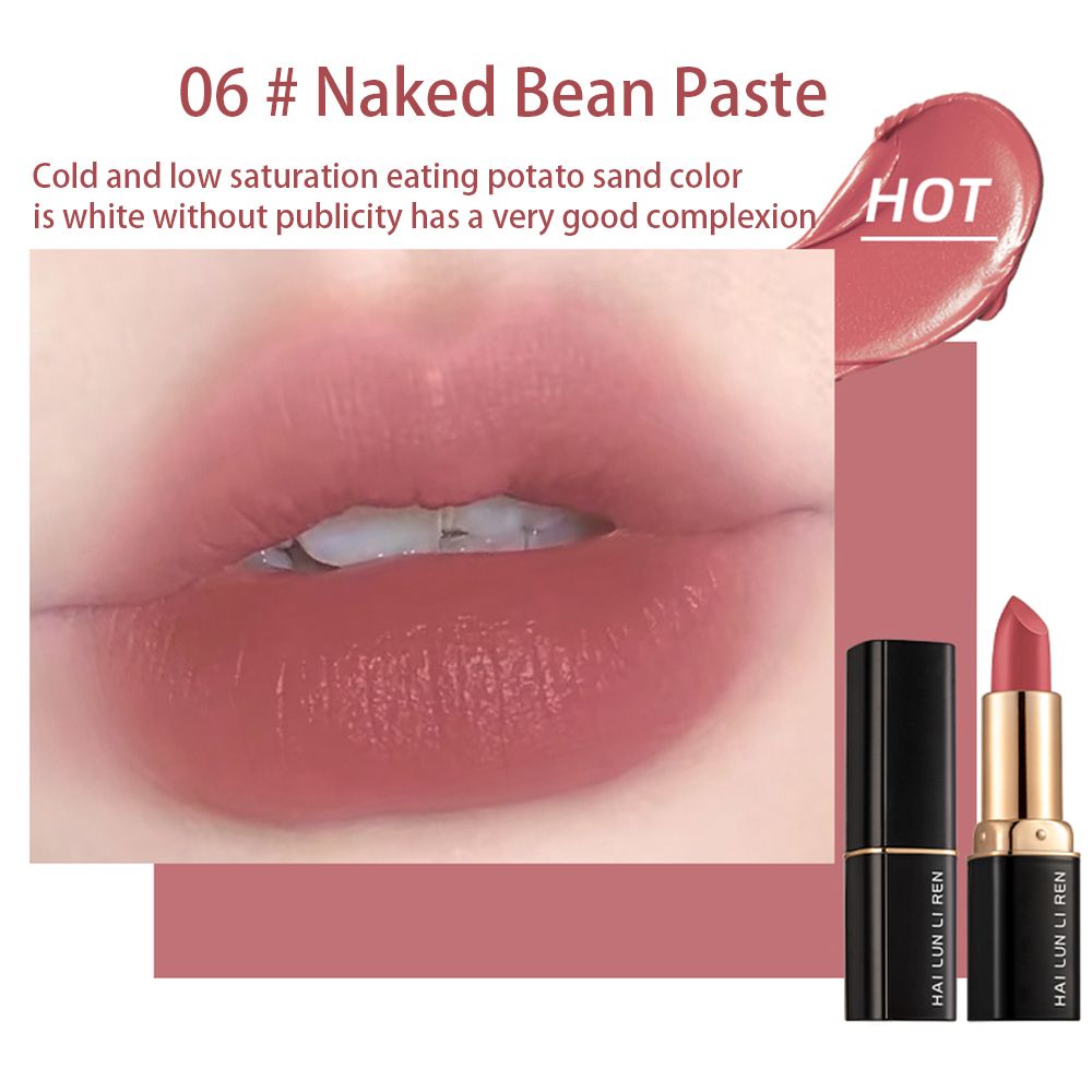 [Today's Special Offer] Lipstick Velvet Matte Easy to Color Lipstick Makeup Moisturizing Whitening Student Affordable Lip Mud Non Staining Glass Not Easy to Fade