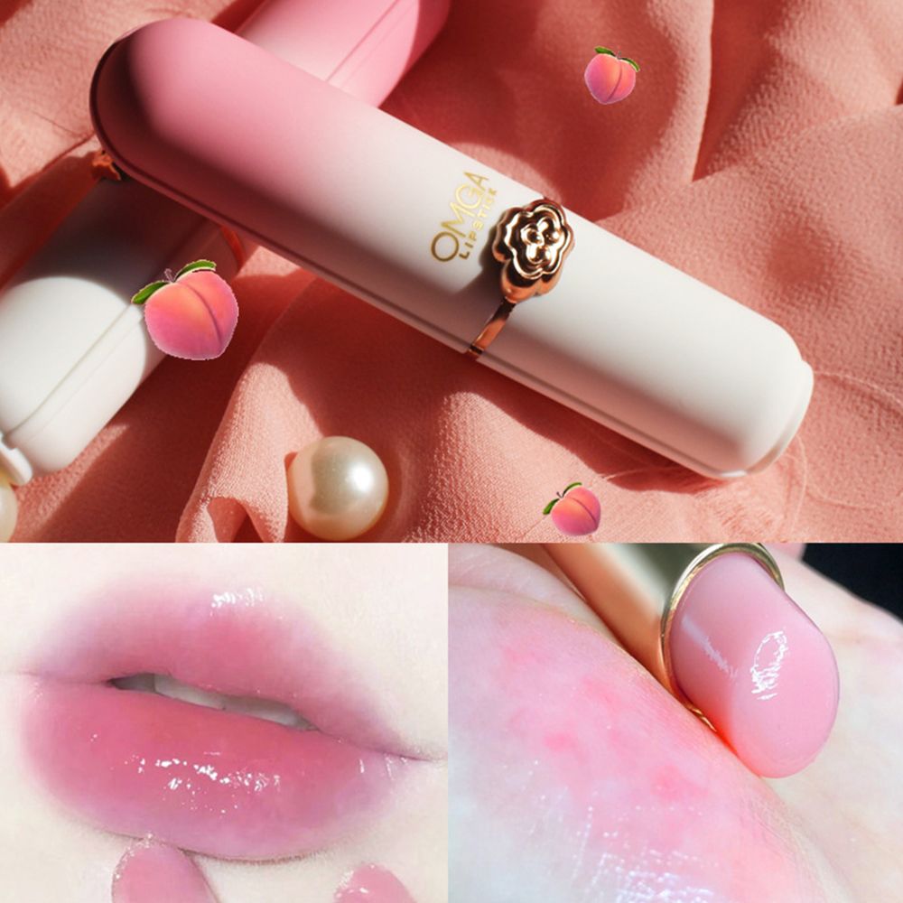 Honey Peach Girl's Color Changing Lipstick Moisturizing, Moisturizing and Makeup Keeping Honey Peach Crystal Jelly Warm lipstick Temperature Changing Lipstick Moisturizing, Lasting Lipgloss, Lip Care