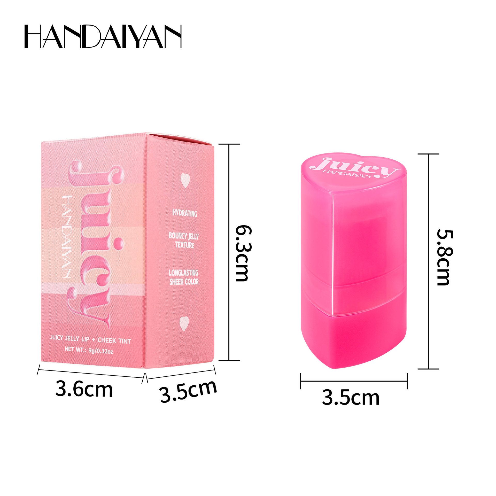 （Clearance Sale）5-color spot neutral jelly powder blusher makeup rouge cream shimmer powder blusher stick dual-use brighten and beautify powder blusher