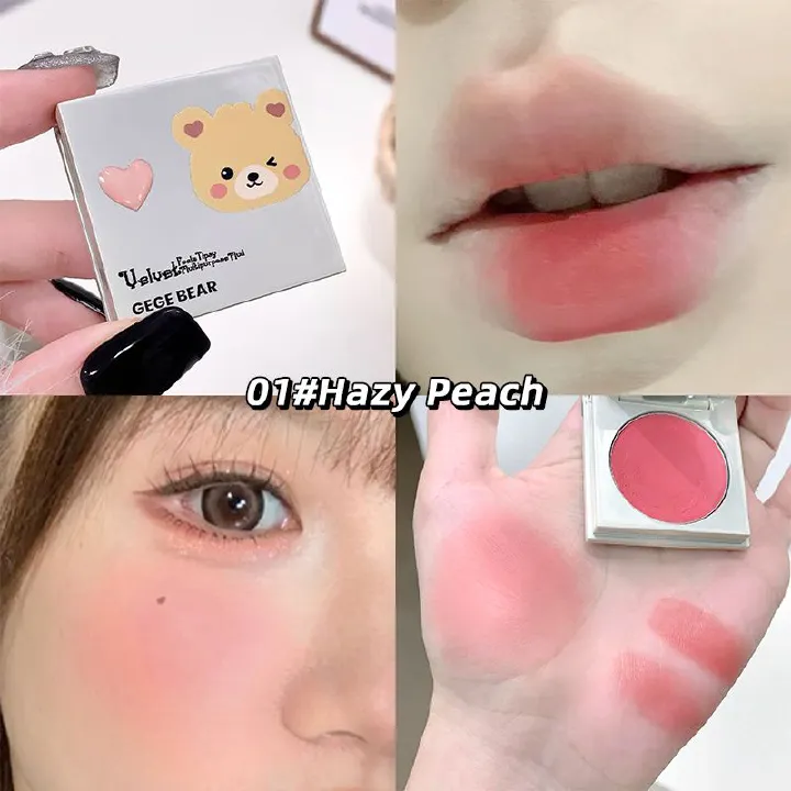 （Clearance Sale）New Gegebear lip and cheek dual-purpose velvet natural nude makeup multi-purpose monochrome powder blusher cream whitens at a low price