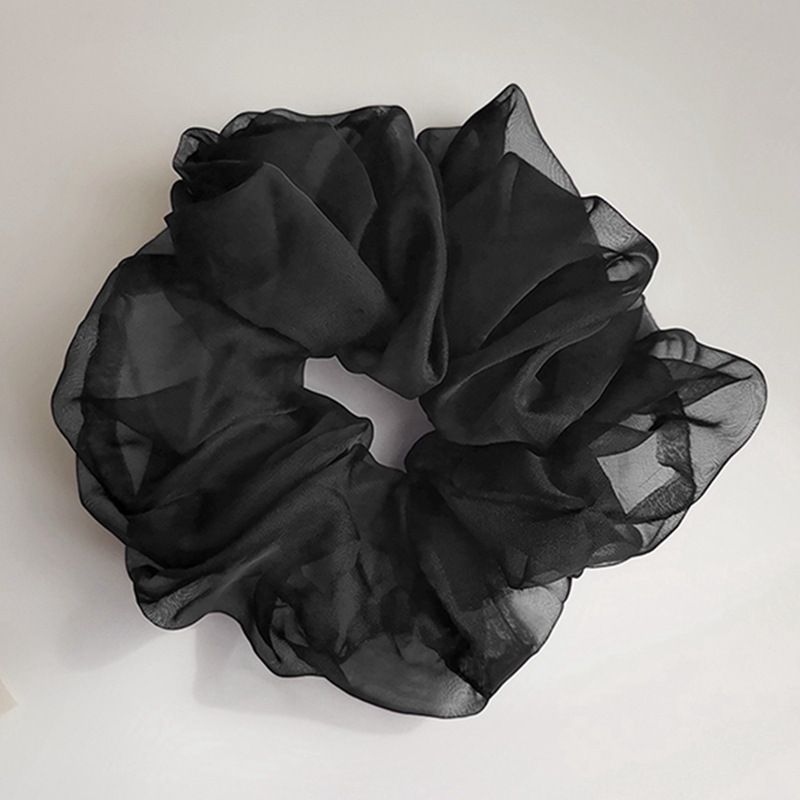 Clearance Sale Super fairy solid color mesh simple forest style large intestine headband, high-end feeling, tie headband, elegant and versatile headband hair accessory