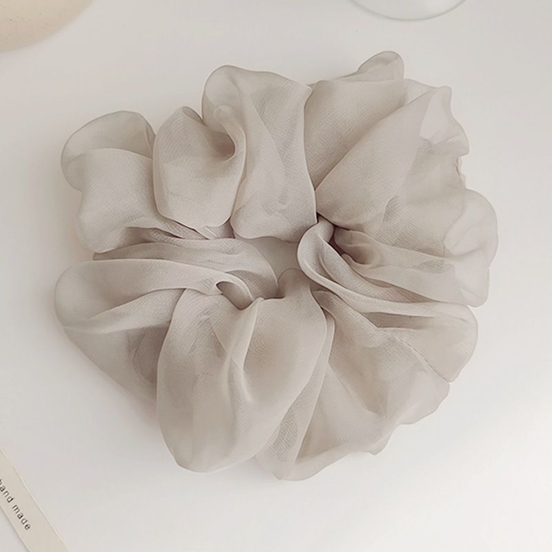 Clearance Sale Super fairy solid color mesh simple forest style large intestine headband, high-end feeling, tie headband, elegant and versatile headband hair accessory