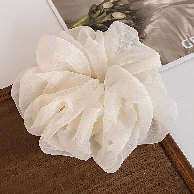 Clearance Sale Super fairy solid color mesh simple forest style large intestine headband, high-end feeling, tie headband, elegant and versatile headband hair accessory