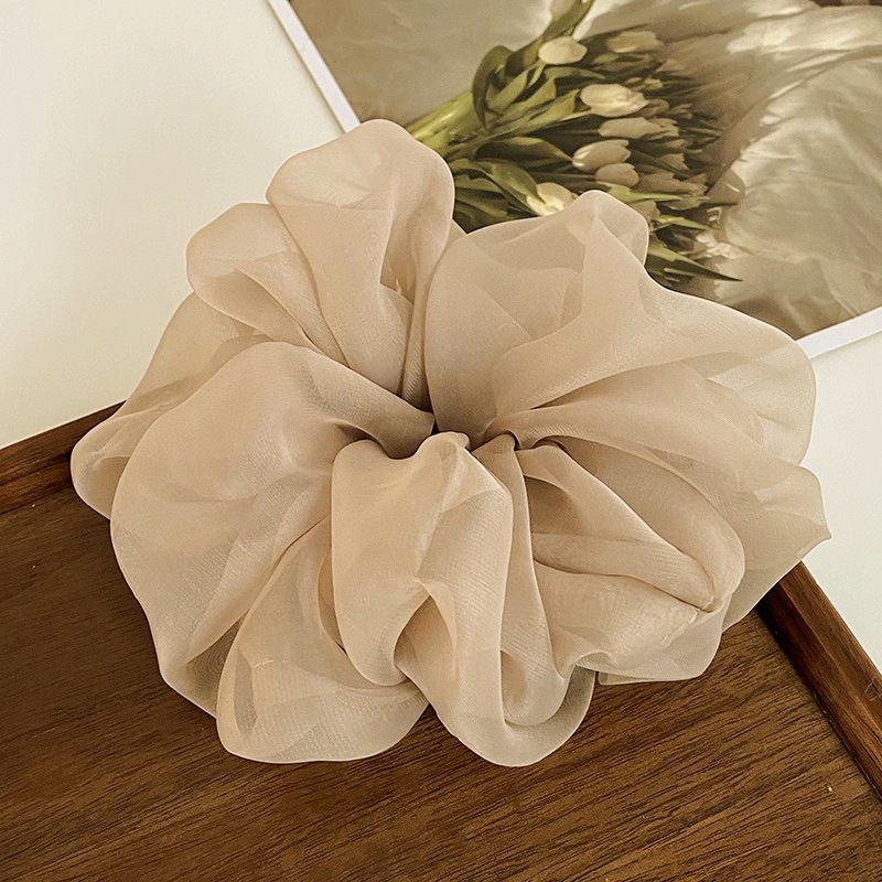 Clearance Sale Super fairy solid color mesh simple forest style large intestine headband, high-end feeling, tie headband, elegant and versatile headband hair accessory