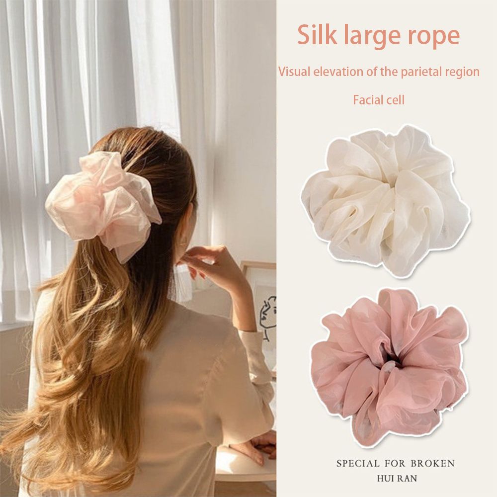 Clearance Sale Super fairy solid color mesh simple forest style large intestine headband, high-end feeling, tie headband, elegant and versatile headband hair accessory