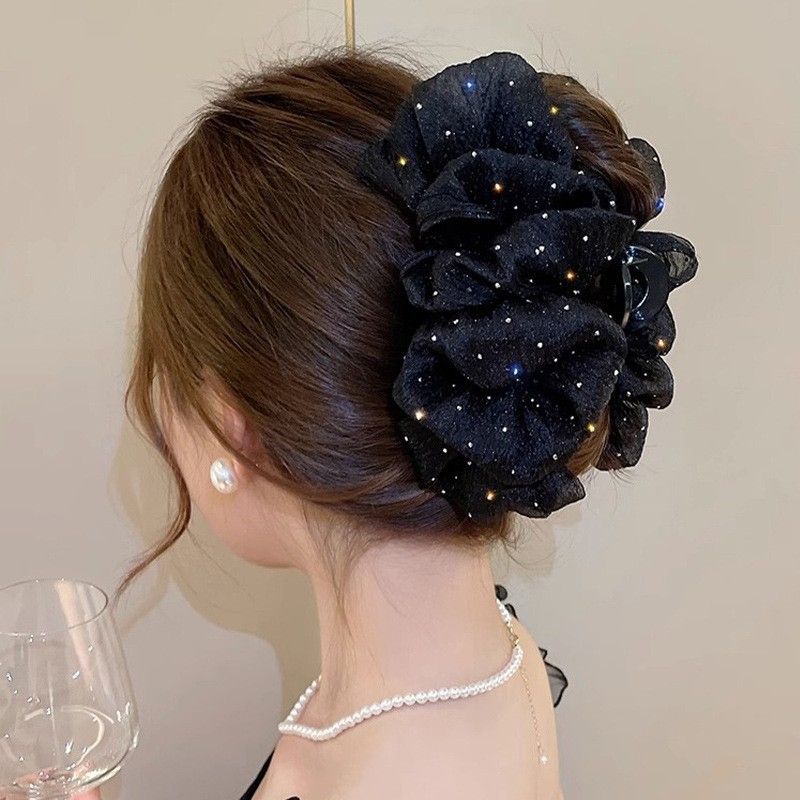 Exquisite Starry Sky, Super Fairy Flower Hair Clip for Women, Simple and Fresh Style, Duckbill Clip, Fashionable and Versatile Headwear, High End Hair Accessories