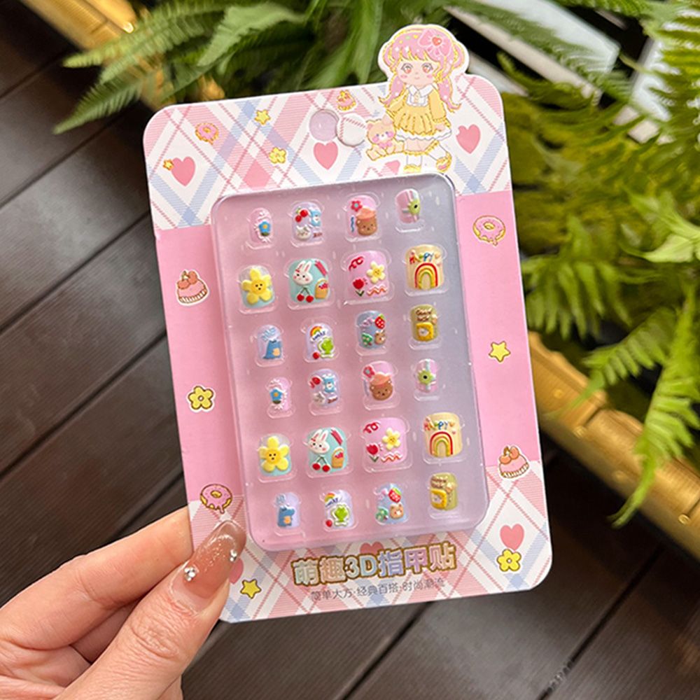 （Clearance Sale） New 3D Stereoscopic Nail Stickers for Children, Cute Finger Stickers for Kindergarten Girls, Eco friendly Jelly Glue Nail Stickers