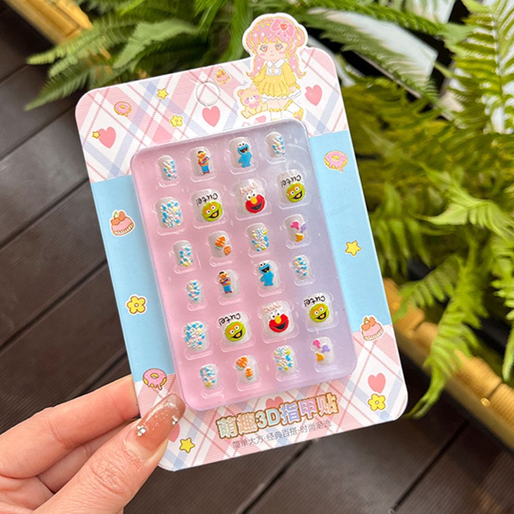 （Clearance Sale） New 3D Stereoscopic Nail Stickers for Children, Cute Finger Stickers for Kindergarten Girls, Eco friendly Jelly Glue Nail Stickers
