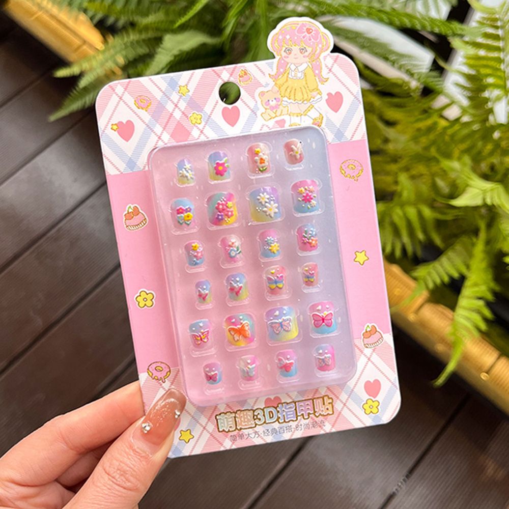 （Clearance Sale） New 3D Stereoscopic Nail Stickers for Children, Cute Finger Stickers for Kindergarten Girls, Eco friendly Jelly Glue Nail Stickers