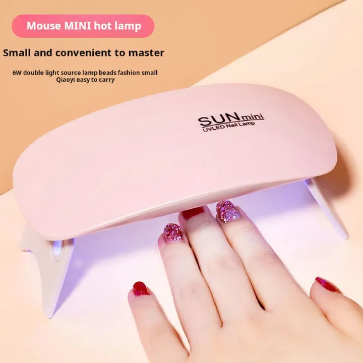 Mini nail polish drying light USB port folding mouse light therapy light Small nail light is very convenient for home use