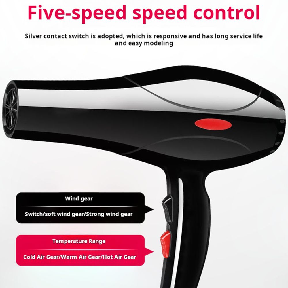 Professional hair dryer low noise hot and cold air styling tools for household appliances high power hair dryer give 6 pieces set of gifts