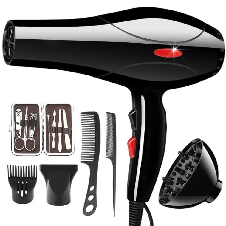 Professional hair dryer low noise hot and cold air styling tools for household appliances high power hair dryer give 6 pieces set of gifts