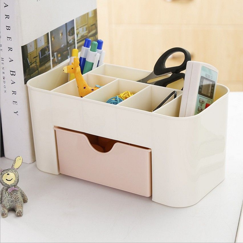 Jewelry and cosmetics storage box, drawer style plastic office desk, dressing table, skincare brush, lipstick, sorting and storage rack