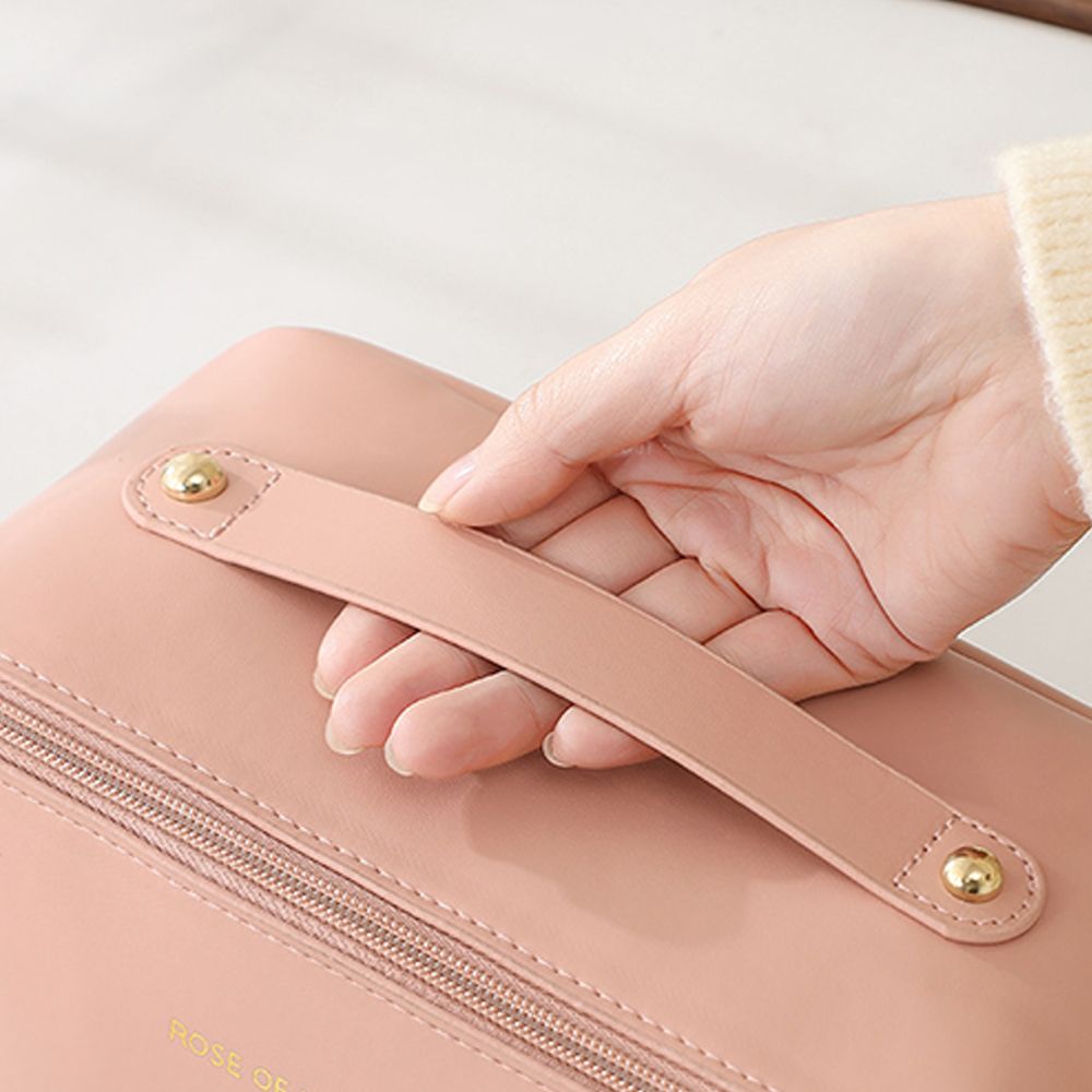 Large capacity travel makeup bag portable PU makeup bag/men and women waterproof bathroom washing and carrying bag multi-functional toilet makeup bag storage box