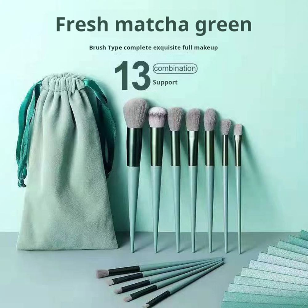 New 13 piece Four Season Makeup Brush Set Super Soft Fiber foundation make-up Repairing Brush Makeup Tool Plush Bag