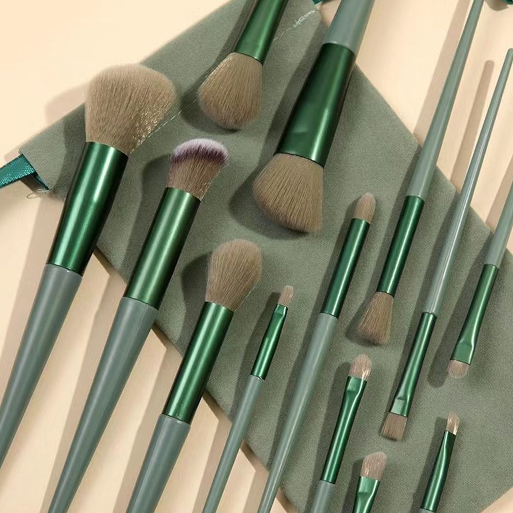 New 13 piece Four Season Makeup Brush Set Super Soft Fiber foundation make-up Repairing Brush Makeup Tool Plush Bag