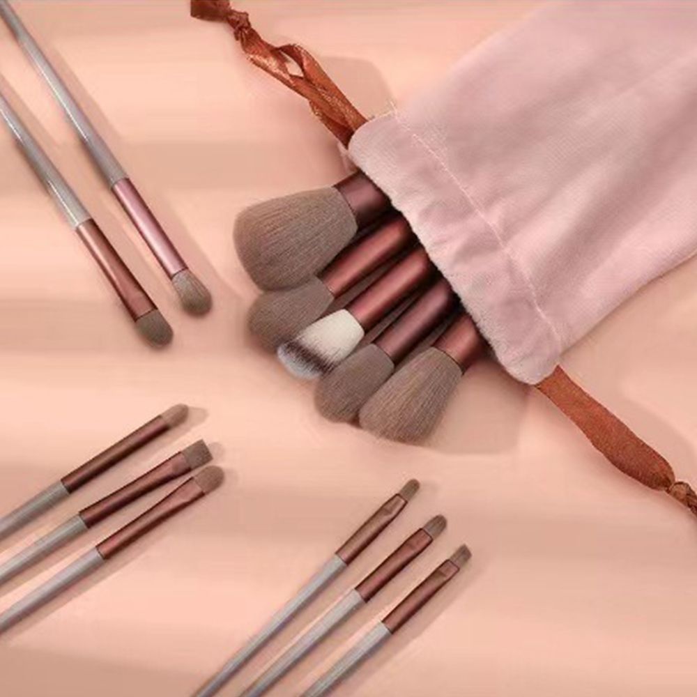New 13 piece Four Season Makeup Brush Set Super Soft Fiber foundation make-up Repairing Brush Makeup Tool Plush Bag