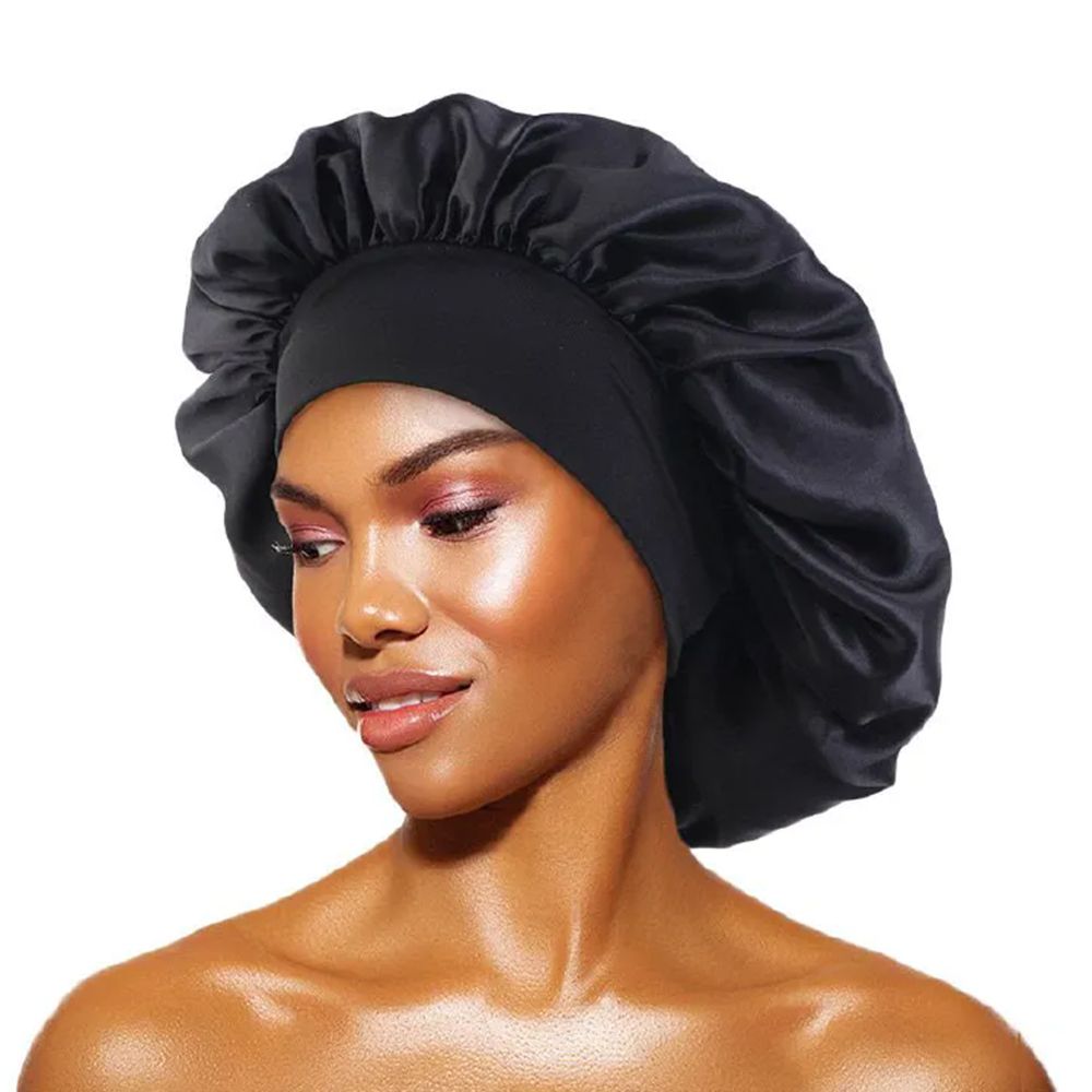 Satin Headscarf Hat Sleeping Bonnet Women Curly Hair Wrap Silk Cap Fashion Head Scarf Headwear Night Sleep Hat Adjust Head Cover Hat For Curly Springy Hair Styling Accessories Soft Elastic Band