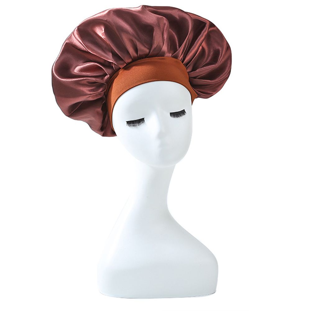 Satin Headscarf Hat Sleeping Bonnet Women Curly Hair Wrap Silk Cap Fashion Head Scarf Headwear Night Sleep Hat Adjust Head Cover Hat For Curly Springy Hair Styling Accessories Soft Elastic Band