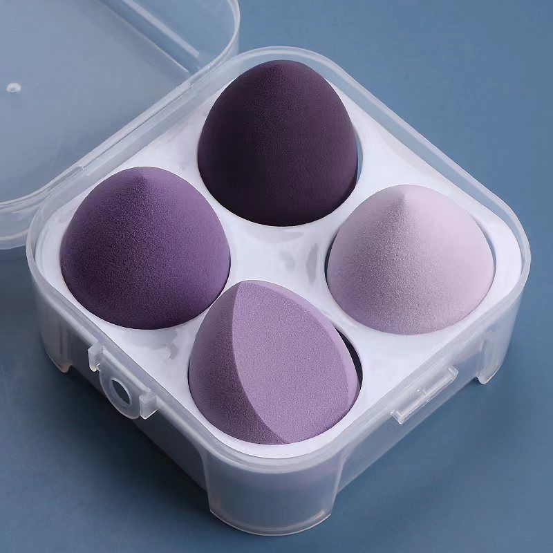 Clearance Sale  One box of 4 packs Makeup Egg Air Cushion Makeup Egg Sponge Egg Powder Free Powder Storage Box Wet and Dry Storage Box Makeup Egg Set