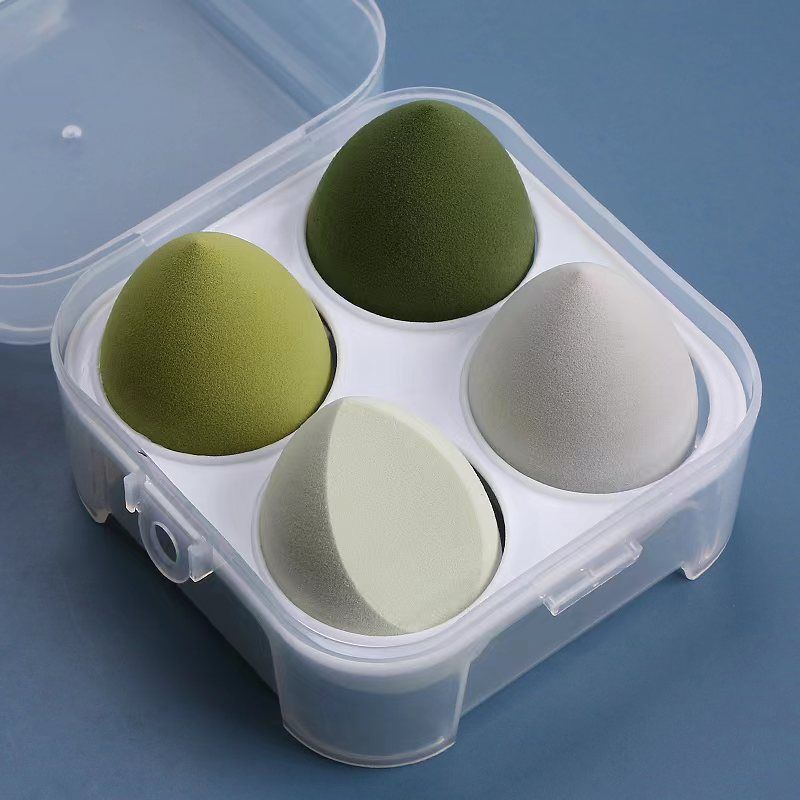 Clearance Sale  One box of 4 packs Makeup Egg Air Cushion Makeup Egg Sponge Egg Powder Free Powder Storage Box Wet and Dry Storage Box Makeup Egg Set