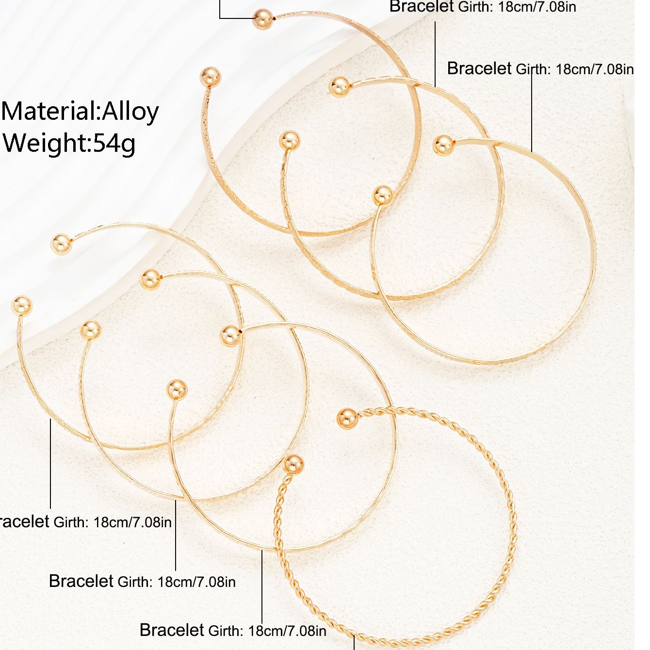 7 bracelets in one bag New European and American retro multi-layer  pattern bracelet women's set 7 multi-layer chains fashionable light luxury alloy hand jewelry