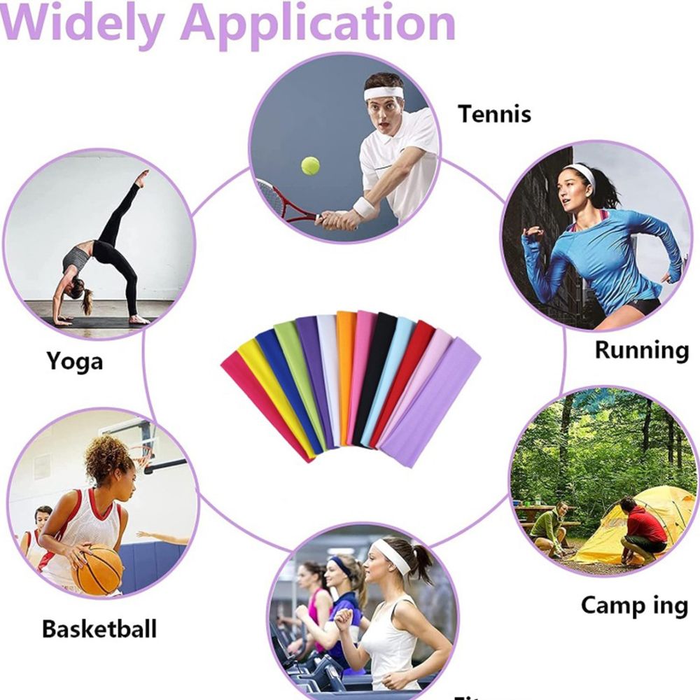 European and American Fashion Solid Color High Elasticity Headband Yoga Sports Headband Hair Accessories Sweat Absorbing Headband Headband Wide Edge Headband