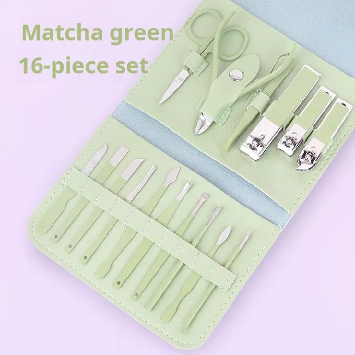 Nail clipper set, 16 piece nail tool set, complete set of nail clippers, home beauty set, nail clipper set