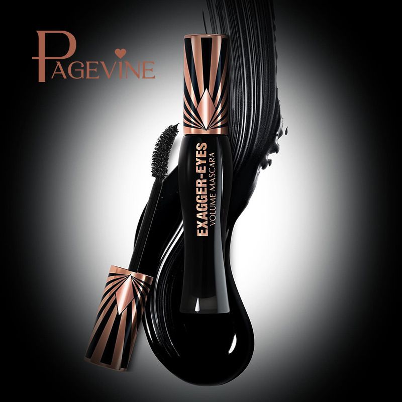 Clearance Sale PAGE VINE Plump eye black for women waterproof, thick, slender, curly eye black makeup 4D Mascara