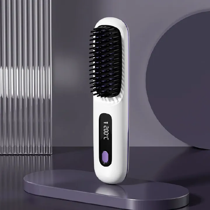 Hot Comb New wireless straight hair comb, rechargeable ceramic electronic comb MINI straightener, portable and non damaging hair comb