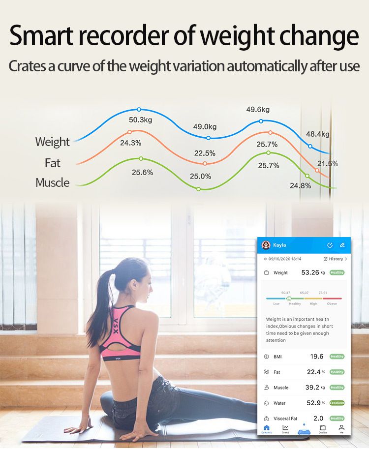 Rechargeable Bluetooth AI Intelligent Body Fat Scale Electronic Scale Weight Scale Household Body Weighing