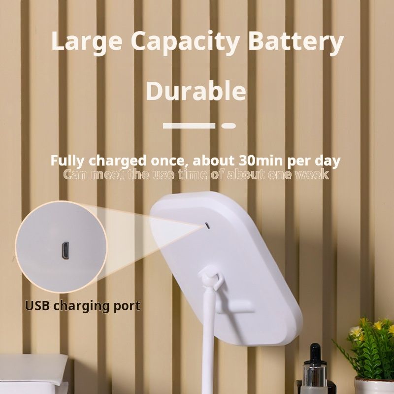LED light European makeup mirror desktop multifunctional makeup mirror with adjustable lamp desktop makeup mirror LED tri color light adjustable mirror