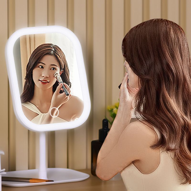 LED light European makeup mirror desktop multifunctional makeup mirror with adjustable lamp desktop makeup mirror LED tri color light adjustable mirror