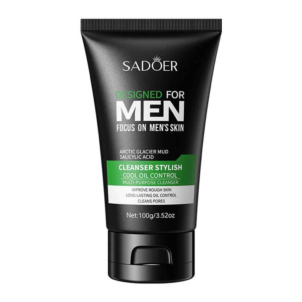 Men's specific facial cleanser for removing blackheads, shrinking pores, refreshing, oil controlling, oil removing, moisturizing, deep cleansing 100g