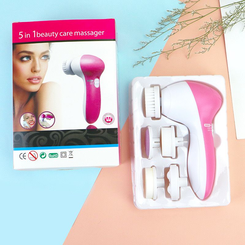 Five in one facial cleanser, electric facial cleanser, facial brush, facial cleansing device, massage beauty device, electric brush, gift