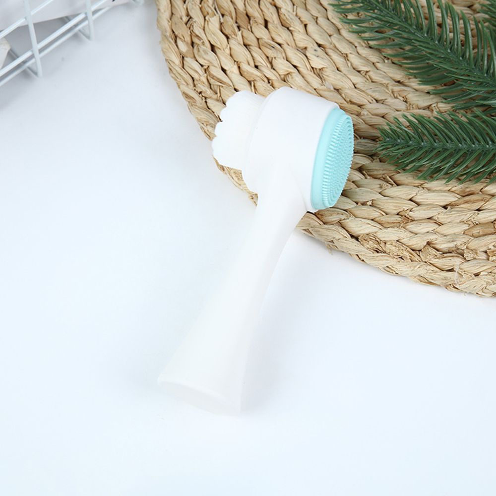 Double sided facial brush with soft bristles and silicone facial cleanser, manual cleansing brush, facial cleansing tool, deep pore cleaning device